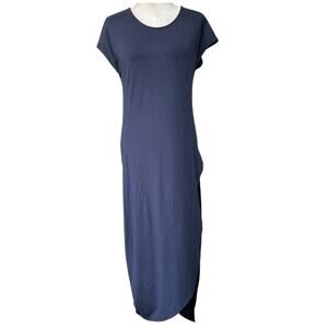 Ruti Maxi Dress Womens Size 0 / Small Blue‎ Black Minimalist Lagenlook Designer